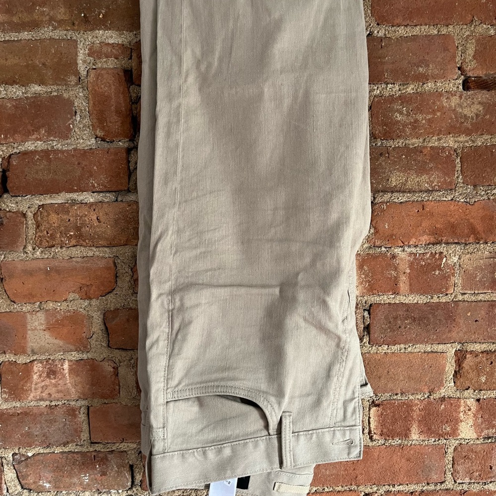 Beige Straight-Leg Linen Pants. 34/34. 

$65